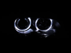 0104 BMW 3 SERIES E46(M3)PROJECTOR W/HALO BLACK CLEAR W/AMBER HEADLIGHTS DRIVE/PASS - Black Patch Performance - ANZO121269