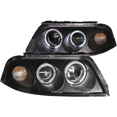 0105 PASSAT PROJECTOR HALO BLACK CLEAR HEADLIGHTS (SET) - Black Patch Performance - ANZO121357