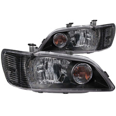 0203 LANCER HEADLIGHTS CRYSTAL BLACK DRIVER/PASSENGER - Black Patch Performance - ANZO121101