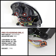 03 - 04 INFINITI G35 Headlight Set - Black Patch Performance - SPYD5031747