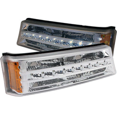 0306 SILVERADO/AVALANCHE LED CHROME PARKING LIGHTS - Black Patch Performance - ANZO511066