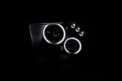 0509 MUSTANG HEADLIGHTS PROJECTOR WITH HALO/BLACK CLEAR WITH AMBER REFLECTORS DRIVE/PASS - Black Patch Performance - ANZO121166