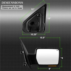 07 - 14 Ford F - 150 Door Mirror - Right - Black Patch Performance - SPYD9935343