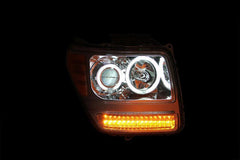 0712 NITRO G2 PROJECTOR HALO CHROME CLEAR AMBER(CCFL)HEADLIGHTS DRIVE/PASS - Black Patch Performance - ANZO111144