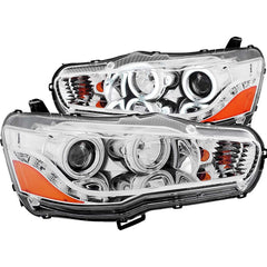 0815 LANCER PROJECTOR HALO CHROME CLEAR CCFL HEADLIGHTS DRIVER/PASSENGER - Black Patch Performance - ANZO121427