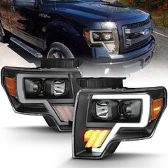 09 - 14 Ford F - 150 Headlight Set - Black Patch Performance - ANZO111445