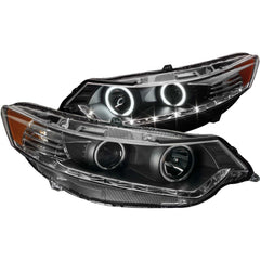 0912 TSX PROJECTOR HALO BLACK CLEAR W/CCFL(HID COMPATIBLE)HEADLIGHTS DRIVE/PASS - Black Patch Performance - ANZO121393