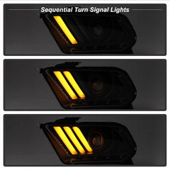10 - 14 Ford Mustang Headlight Set - Black Patch Performance - SPYD5085429