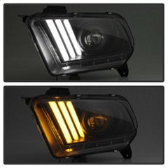 10 - 14 Ford Mustang Headlight Set - Black Patch Performance - SPYD5085429