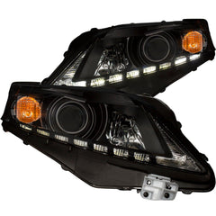1012 RX350 PROJECTOR HEADLIGHTS W/ UBAR BLACK CLEAR - Black Patch Performance - ANZO111322
