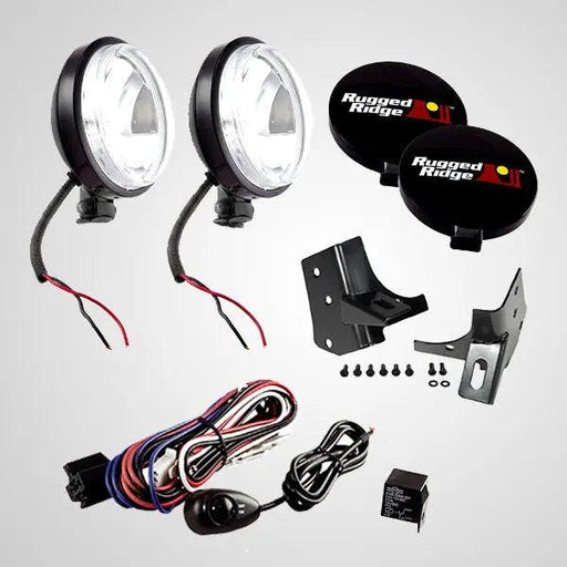 Rugged Ridge 12495.06 Light Mount Kit, Windshield; 97-06 Jeep Wrangler TJ - Electrical, Lighting and Body from Black Patch Performance