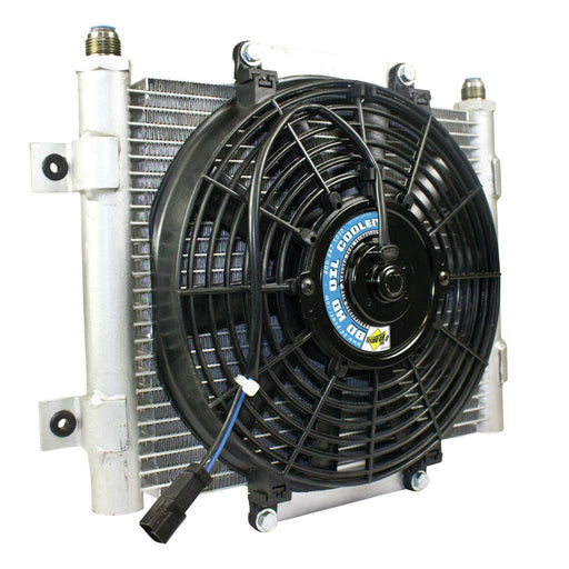 BD Xtrude Transmission Cooler with Fan -10 JIC Male Connection - Belts and Cooling from Black Patch Performance