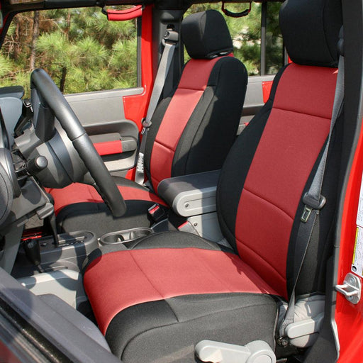 Rugged Ridge 13294.53 Seat Cover Kit, Black/Red; 07-10 Jeep Wrangler JK, 2 Door - Body from Black Patch Performance