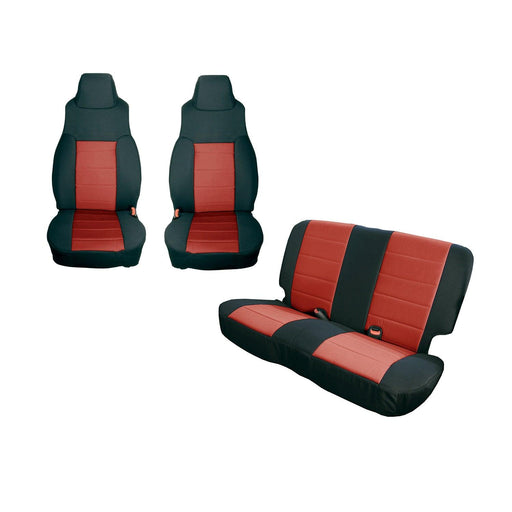 Rugged Ridge 13291.53 Seat Cover Kit, Black/Red; 91-95 Jeep Wrangler YJ - Body from Black Patch Performance