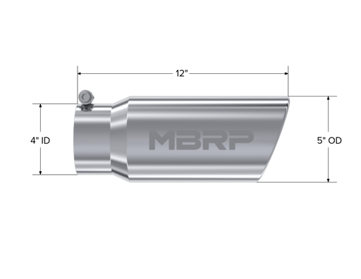 MBRP Exhaust 5" Angled Rolled End PRO Series Tip - Exhaust from Black Patch Performance