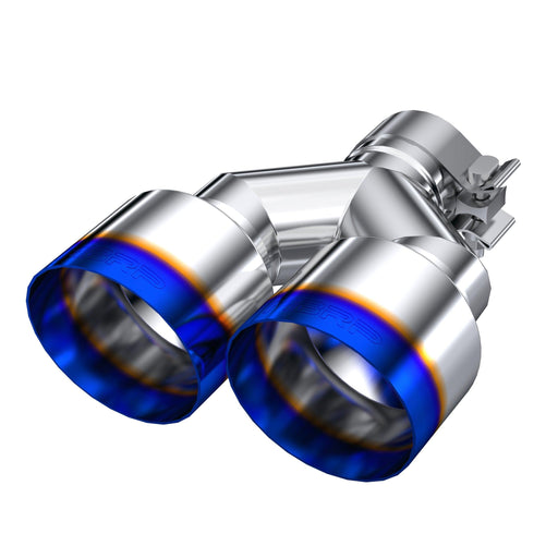 MBRP Exhaust T5177BE 2.5" Inlet Exhaust Tip. T304 Stainless Steel, Burnt End. - Exhaust from Black Patch Performance