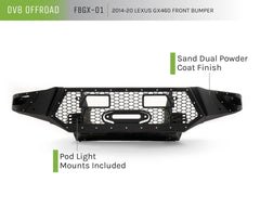 The FBGX-01 is a 3pc modular winch capable front bumper. Manufactured from steel &amp; powder coated for protection the FBGX-01 accommodates the factory sensors, utilizes the factory turn signals &amp; offers auxiliary lighting positions. - Body from Black Patch Performance