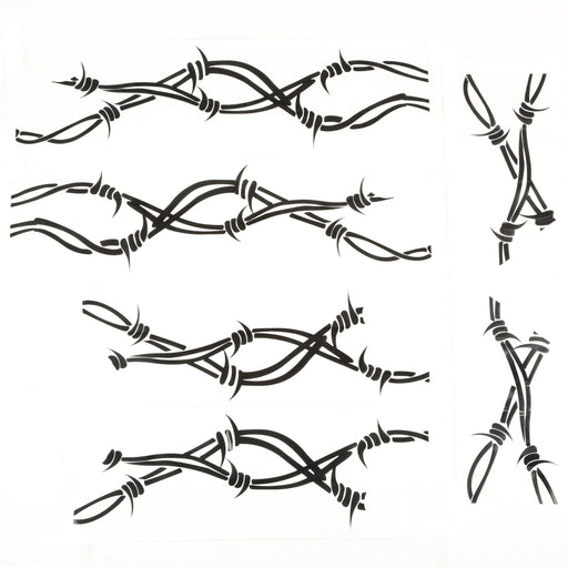 0715 WRANGLER RUGGED BARBED WIRE SIDE DECALS (PAIR) - BODY DECAL KIT from Black Patch Performance