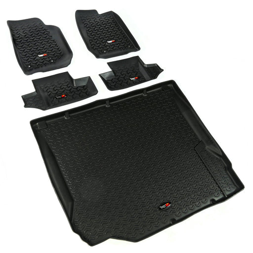 07-10 Jeep Wrangler Floor Mat Set - Front and Rear - Body from Black Patch Performance
