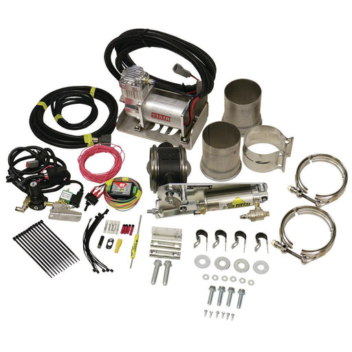 Exhaust Brake - Universal 4.0-Inch c/w Air Compressor - Exhaust from Black Patch Performance