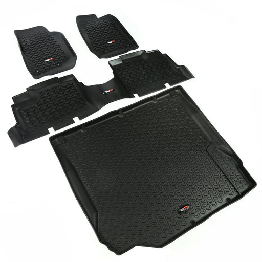 07-10 Jeep Wrangler Floor Mat Set - Front and Rear - Body from Black Patch Performance