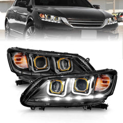 13 - 15 Honda Accord (Sedan) Headlight Set - Black Patch Performance - ANZO121492