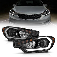 14 - 16 Kia Forte Headlight Set - Black Patch Performance - ANZO121562