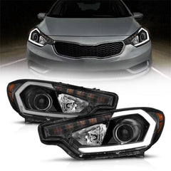 14 - 16 Kia Forte Headlight Set - Black Patch Performance - ANZO121562