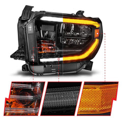 14 - 21 Toyota Tundra Headlight Set - Black Patch Performance - ANZO111533