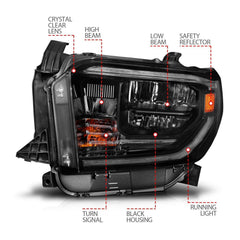 14 - 21 Toyota Tundra Headlight Set - Black Patch Performance - ANZO111533