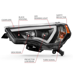 14 - 23 Toyota 4Runner Headlight Set - Black Patch Performance - ANZO111416