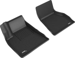 15 - 21 Tesla S Floor Mat Set - Front - Black Patch Performance - 3DMAL1TL01311509