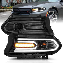 15 - 22 Dodge Charger Headlight Set - Black Patch Performance - ANZO121559