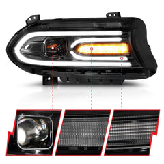 15 - 22 Dodge Charger Headlight Set - Black Patch Performance - ANZO121559