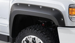 1519 SIERRA 2500/3500 HD POCKET STYLE FENDER FLARES ABS SMOOTH - Black Patch Performance - BUSH4096702