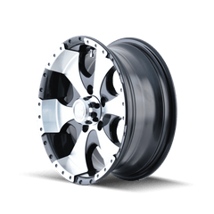15x6 ION 136 6x5.5 Offset (0) Center Bore (108) Style #136 | 136 - 5683BX - Black Patch Performance - ION1365683BX