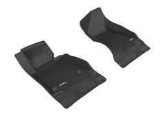 16 - 22 Chevrolet Camaro Floor Mat Set - Front - Black Patch Performance - 3DMAL1CH06911509
