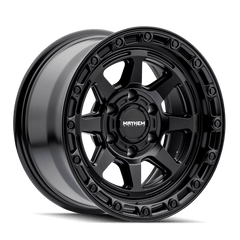 17x8.5 MAYHEM RIDGELINE 6x135 Offset ( - 6) Center Bore (87.1) Style #8306 | 8306 - 7836MB - Black Patch Performance - MAYH83067836MB