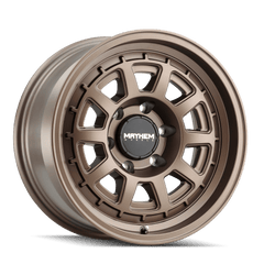17x8 MAYHEM VOYAGER 5x120 Offset (38) Center Bore (72.56) Style #8303 | 8303 - 7812MZ38 - Black Patch Performance - MAYH83037812MZ38