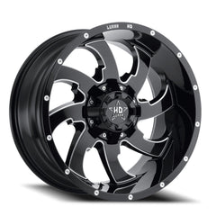 17x9 Luxxx HD LHD12 5x4.5 5x5 Offset (6) Center Bore (71.5) LHD121795114127+6M - A1 - Black Patch Performance - LUXXLHD121795114127+6MA1