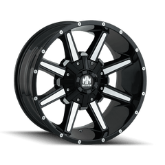 17x9 MAYHEM ARSENAL 5x5 5x5.5 Offset (18) Center Bore (87) Style #8104 | 8104 - 7952B18 - Black Patch Performance - MAYH81047952B18