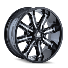 17x9 MAYHEM BEAST 5x4.5 5x5 Offset (18) Center Bore (87) Style #8102 | 8102 - 7956M18 - Black Patch Performance - MAYH81027956M18