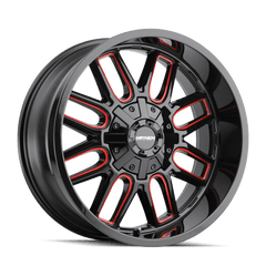 17x9 MAYHEM COGENT 5x5 5x5.5 Offset ( - 12) Center Bore (87.1) Style #8107 | 8107 - 7952BTR - Black Patch Performance - MAYH81077952BTR