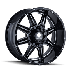 17x9 MAYHEM MONSTIR 5x5 5x5.5 Offset (18) Center Bore (87) Style #8100 | 8100 - 7952M18 - Black Patch Performance - MAYH81007952M18