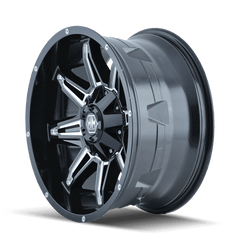 17x9 MAYHEM RAMPAGE 5x5 5x5.5 Offset (18) Center Bore (87) Style #8090 | 8090 - 7952M18 - Black Patch Performance - MAYH80907952M18