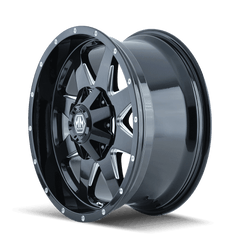 17x9 MAYHEM TANK 8x6.5 8x170 Offset ( - 12) Center Bore (130.8) Style #8040 | 8040 - 7976B - Black Patch Performance - MAYH80407976B