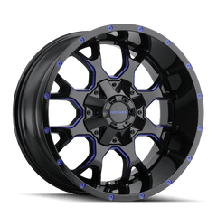 17x9 MAYHEM WARRIOR 6x135 6x5.5 Offset ( - 12) Center Bore (106) Style #8015 | 8015 - 7937BTB - Black Patch Performance - MAYH80157937BTB