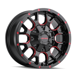 17x9 MAYHEM WARRIOR 6x135 6x5.5 Offset (18) Center Bore (106) Style #8015 | 8015 - 7937BTR18 - Black Patch Performance - MAYH80157937BTR18