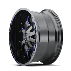 17x9 MAYHEM WARRIOR 8x6.5 8x170 Offset ( - 12) Center Bore (130.8) Style #8015 | 8015 - 7976BTB - Black Patch Performance - MAYH80157976BTB