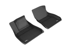 18 - 21 Tesla 3 Floor Mat Set - Front - Black Patch Performance - 3DMAL1TL02611509